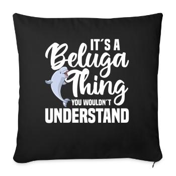 Beluga Whale Beluga Whale Whale Watching Dolphin Dolphin - Sofa pillowcase 17,3'' x 17,3'' (45 x 45 cm) - black - Front