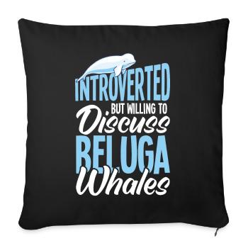 Beluga Whale Beluga Whale Whale Watching Dolphin Dolphin - Sofa pillowcase 17,3'' x 17,3'' (45 x 45 cm) - black - Front
