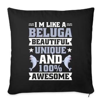 Beluga Whale Beluga Whale Whale Watching Dolphin Dolphin - Sofa pillowcase 17,3'' x 17,3'' (45 x 45 cm) - black - Front