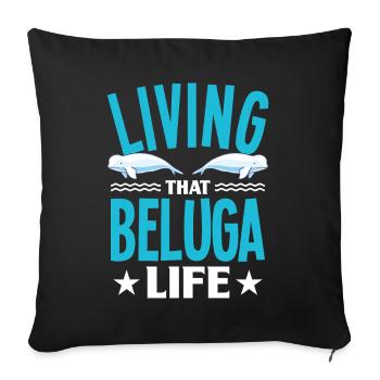 Beluga Whale Beluga Whale Whale Watching Dolphin Dolphin - Sofa pillowcase 17,3'' x 17,3'' (45 x 45 cm) - black - Front