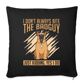 Dresseur d’animaux Je ne mords pas toujours l’amoureux des animaux - Housse de coussin décorative 45 x 45 cm - noir - Devant