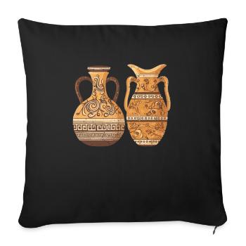 Griechische Keramik Vasen - Töpferei Keramiker - Sofakissenbezug 45 x 45 cm - Schwarz - Vorne