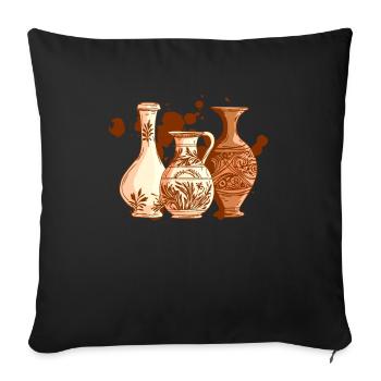 Pottery Vases - Pottery Ceramist - Sofa pillowcase 17,3'' x 17,3'' (45 x 45 cm) - black - Front