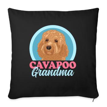 Cavapoo Grandma Dog Owner Cavoodle Gift - Sofa pillowcase 17,3'' x 17,3'' (45 x 45 cm) - black - Front
