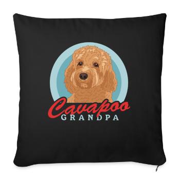 Cavapoo Grandpa Cavoodle Dog Owner Gift - Sofa pillowcase 17,3'' x 17,3'' (45 x 45 cm) - black - Front