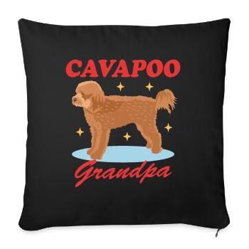 Cavapoo Grandpa Cavoodle Dog Owner Gift - Sofa pillowcase 17,3'' x 17,3'' (45 x 45 cm) - black - Front