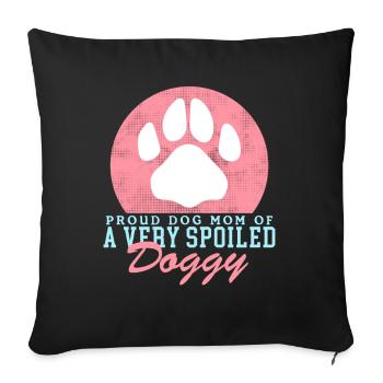 Chien Maman Propriétaire Chien Maîtresse Chien Cadeau - Housse de coussin décorative 45 x 45 cm - noir - Devant