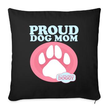 Chien Maman Propriétaire Chien Maîtresse Chien Cadeau - Housse de coussin décorative 45 x 45 cm - noir - Devant