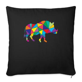 Warzenschwein Polygon Wildschwein - Sofakissenbezug 45 x 45 cm - Schwarz - Vorne