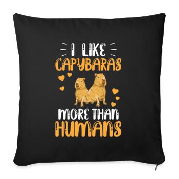 Capybara ressemble plus à l’Amérique du Sud capybara - Housse de coussin décorative 45 x 45 cm - noir - Devant