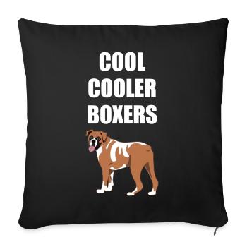 Boxer allemand chien chien amoureux disant cadeau - Housse de coussin décorative 45 x 45 cm - noir - Devant