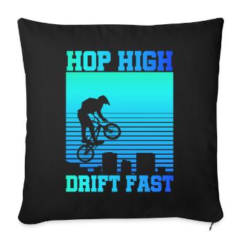 vintage bike outfit, bike urban freestyle bmx - Sofa pillowcase 17,3'' x 17,3'' (45 x 45 cm) - black - Front