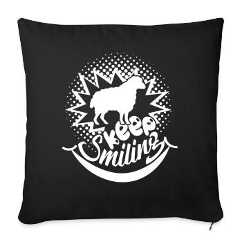 Sheep Sheep Keep Smiling - Sofa pillowcase 17,3'' x 17,3'' (45 x 45 cm) - black - Front