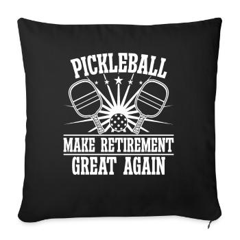 Pickleball Retirement - Sofakissenbezug 45 x 45 cm - Schwarz - Vorne