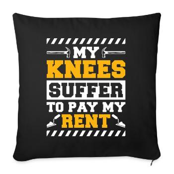 Flooring Flooring Installer Tiler Flooring - Sofa pillowcase 17,3'' x 17,3'' (45 x 45 cm) - black - Front