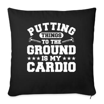 Flooring Flooring Installer Tiler Flooring - Sofa pillowcase 17,3'' x 17,3'' (45 x 45 cm) - black - Front