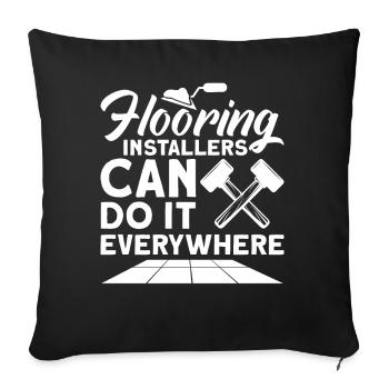 Flooring Flooring Installer Tiler Flooring - Sofa pillowcase 17,3'' x 17,3'' (45 x 45 cm) - black - Front