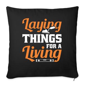 Flooring Flooring Installer Tiler Flooring - Sofa pillowcase 17,3'' x 17,3'' (45 x 45 cm) - black - Front