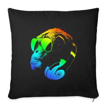 DJ Ape Gorilla Monkey Music Techno Monkey - Sofa pillowcase 17,3'' x 17,3'' (45 x 45 cm) - black - Front