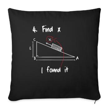 Trouver X Mathématiques Math - Housse de coussin décorative 45 x 45 cm - noir - Devant