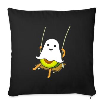 Avocado Swing Halloween Avocado Ghost - Housse de coussin décorative 45 x 45 cm - noir - Devant