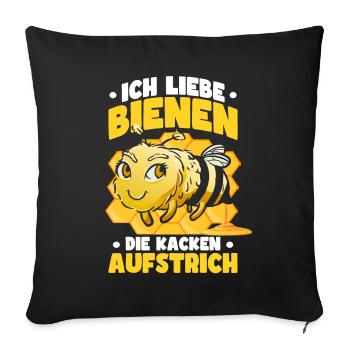 Lustiges Bienen Imker Imkerei Bienenzüchter - Sofakissenbezug 45 x 45 cm - Schwarz - Vorne