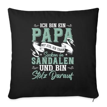 Ich bin Papa mit Stil - Sofakissenbezug 45 x 45 cm - Schwarz - Vorne