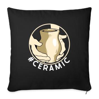 #Keramik - Töpfer Keramik Künstler - Sofakissenbezug 45 x 45 cm - Schwarz - Vorne