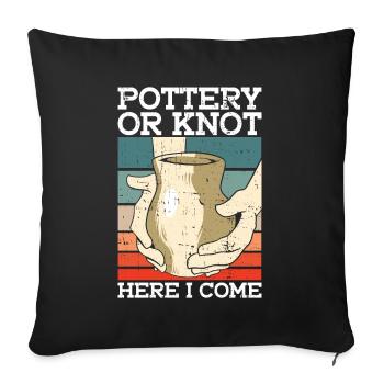 Poterie ou nœud, me voilà - Töpfer - Housse de coussin décorative 45 x 45 cm - noir - Devant