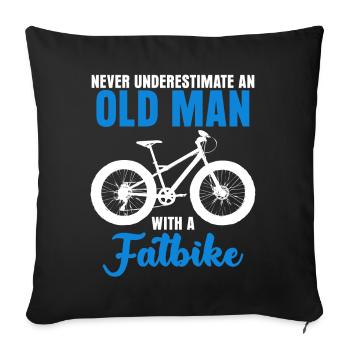 Fat Bike Old Man Fatbike - Sofakissenbezug 45 x 45 cm - Schwarz - Vorne