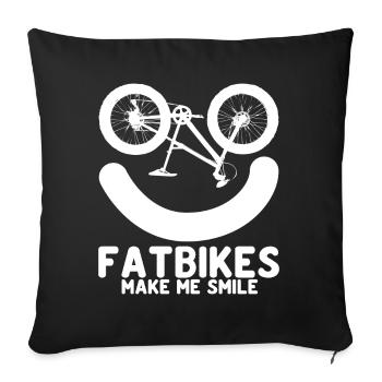 Fatbike Lächeln Fat Bike - Sofakissenbezug 45 x 45 cm - Schwarz - Vorne