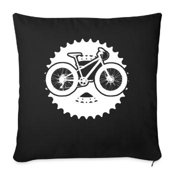 Fatbike Sprocket Sprocket Fat Bike - Sofa pillowcase 17,3'' x 17,3'' (45 x 45 cm) - black - Front