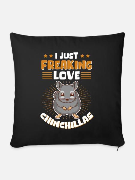 Chinchilla Besitzer Chinchillas Geschenk - Sofakissenbezug 45 x 45 cm - Schwarz