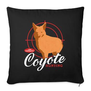 Chasseur Chasse Chasseresse Chasse Permis de Chasse Cadeau - Housse de coussin décorative 45 x 45 cm - noir - Devant