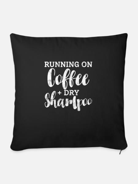 Kaffee Shampoo - Sofakissenbezug 45 x 45 cm - Schwarz