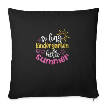 École maternelle - Housse de coussin décorative 45 x 45 cm - noir - Devant
