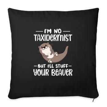 Loutre de mer Loutre Loutre Cadeau de loutre - Housse de coussin décorative 45 x 45 cm - noir - Devant