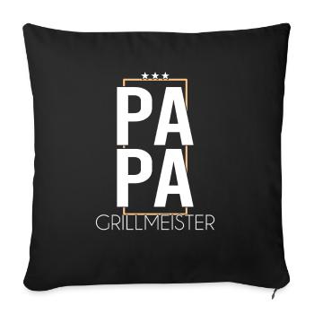 Papa Grillmeister - Sofa pillowcase 17,3'' x 17,3'' (45 x 45 cm) - black - Front
