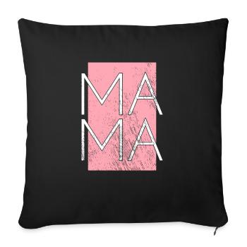 Maman - Housse de coussin décorative 45 x 45 cm - noir - Devant