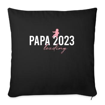 Papa 2023 loading - Sofakissenbezug 45 x 45 cm - Schwarz - Vorne