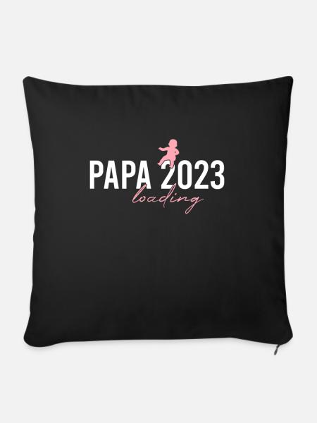 Papa 2023 loading - Sofakissenbezug 45 x 45 cm - Schwarz
