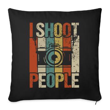 Photographie Photo Photographe Photographes! Photographes - Housse de coussin décorative 45 x 45 cm - noir - Devant