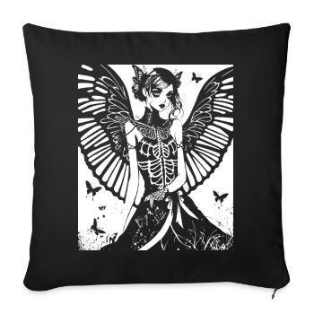 Fairycore Ästhetik Grunge Skelett Fee Goth G - Sofakissenbezug 45 x 45 cm - Schwarz - Vorne