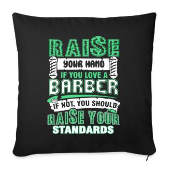 Barber Love A Barber - Sofa pillowcase 17,3'' x 17,3'' (45 x 45 cm) - black - Front