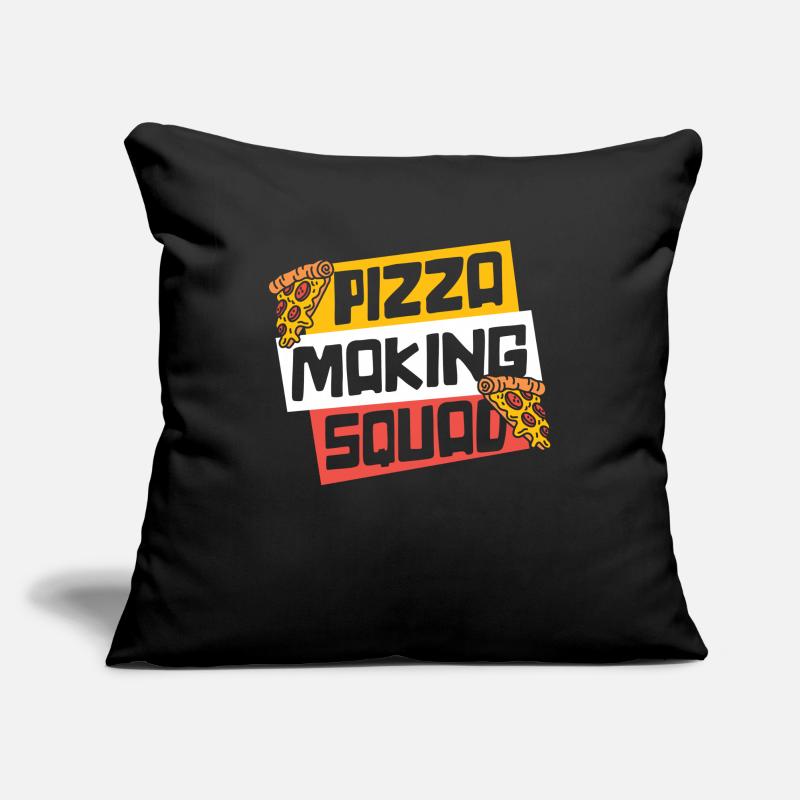 Pizza Making Squad Plaque à pizza Four à pizza Pizza Housse de coussin décorative 45 x 45 cm