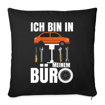 Ich bin in meinem Büro - Sofakissenbezug 45 x 45 cm - Schwarz - Vorne