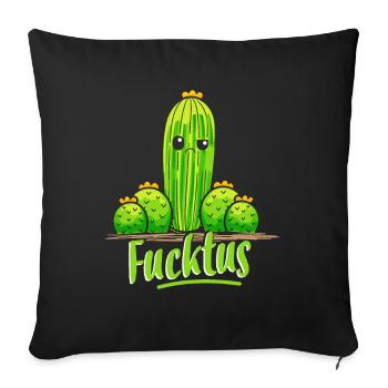 Fucktus drôle de cactus plante cactus succulent - Housse de coussin décorative 45 x 45 cm - noir - Devant