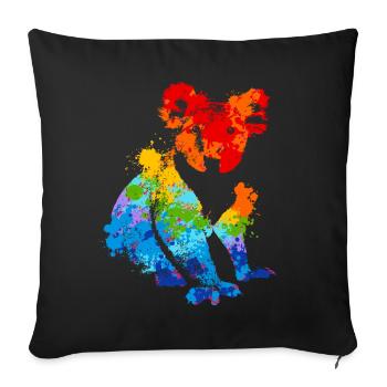 Koala Splash Art Animal Lover - Sofa pillowcase 17,3'' x 17,3'' (45 x 45 cm) - black - Front