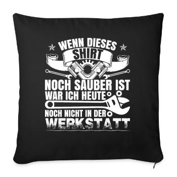 Werkstatt KFZ Mechaniker Automechaniker - Sofakissenbezug 45 x 45 cm - Schwarz - Vorne
