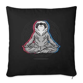 Yoga Sloth Sloth Yoga - Housse de coussin décorative 45 x 45 cm - noir - Devant